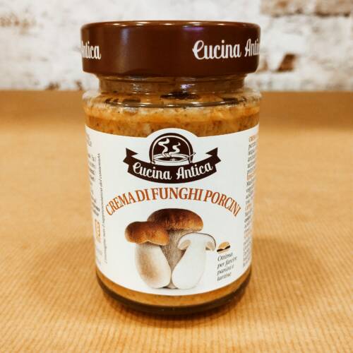 Tarro de Crema de Boletus Menù 180g, con boletus edulis, cebolla, apio y vino blanco