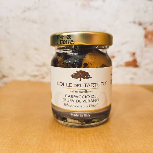 Trufa de Verano laminada y conservada en aceite de girasol.